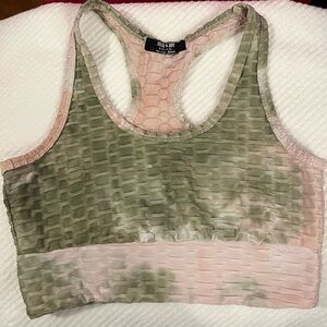 Jolie & Joy by FCT With Love Women's Sports Bra - Pink and Green